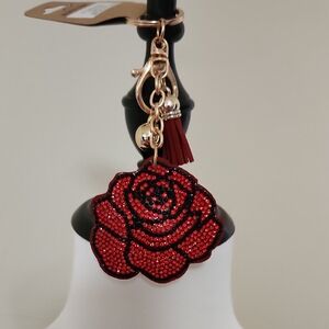 Glamorous Red Rose Keychain